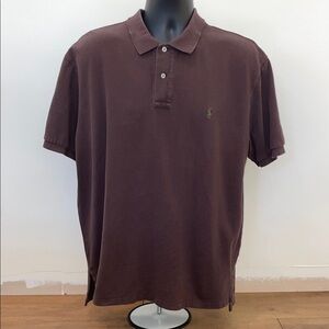 Vintage Ralph Lauren Men's Mesh Dark Brown Polo Shirt XL